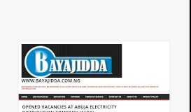
							         opened vacancies at abuja electricity distribution company (aedc)								  
							    