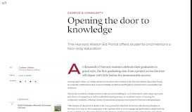 
							         Opening the door to knowledge – Harvard Gazette								  
							    