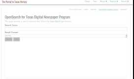 
							         OpenSearch for Texas Digital Newspaper Program The Portal to ...								  
							    