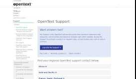 
							         OpenText Support								  
							    