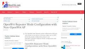 
							         OpenWrt Repeater Mode Configuration with Non-OpenWrt AP								  
							    
