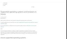 
							         Operating systems and browsers supported by Microsoft Intune ...								  
							    
