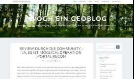 
							         Operation Portal Recon - noch ein Geoblog								  
							    