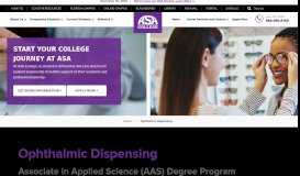 
							         Ophthalmic Dispensing Degree Program (AAS ... - ASA College								  
							    