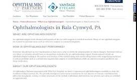 
							         Ophthalmologists in Bala Cynwyd, PA | Ophthalmic Partners								  
							    