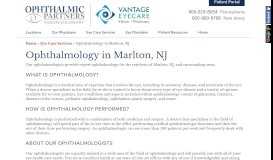 
							         Ophthalmology in Marlton, NJ | Ophthalmic Partners								  
							    