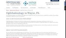 
							         Ophthalmology in Wayne, PA | Ophthalmic Partners								  
							    