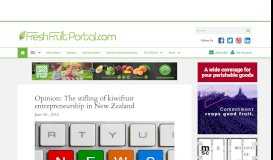 
							         Opinion: The stifling of kiwifruit entrepreneurship in ... - Fresh Fruit Portal								  
							    