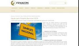
							         Opção pelo Simples Nacional 2019 - Fenacon								  
							    
