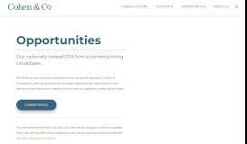 
							         Opportunities | Cohen & Company Careers								  
							    