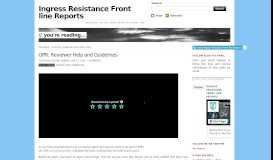 
							         OPR: Reviewer Help and Guidelines | Ingress Resistance Front line ...								  
							    