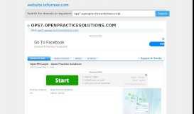 
							         ops7.openpracticesolutions.com at WI. OpenPM Login - Open ...								  
							    