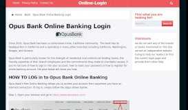 
							         Opus Bank Online Banking Login - Online-Login								  
							    