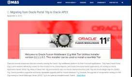 
							         oracle apex – M&S Consulting – AWS, Salesforce, Oracle, Hadoop								  
							    