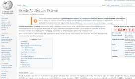 
							         Oracle Application Express - Wikipedia								  
							    