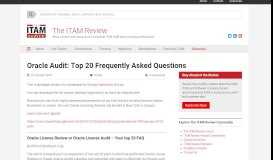 
							         Oracle Audit: Top 20 Frequently Asked Questions | The ITAM Review								  
							    