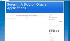 
							         Oracle E-Business ... - Suresh : A Blog on Oracle Applications								  
							    