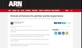 
							         Oracle enhances its partner portal experience - ARN								  
							    