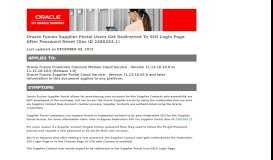 
							         Oracle Fusion Supplier Portal Users Get Redirected To SSO ...								  
							    