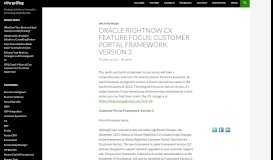 
							         Oracle RightNow CX Feature Focus: Customer Portal Framework ...								  
							    