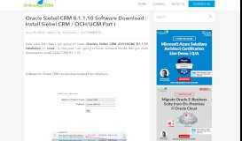 
							         Oracle Siebel CRM 8.1.1.10 Software Download : Install Siebel CRM ...								  
							    