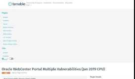 
							         Oracle WebCenter Portal Multiple Vulnerabilities (Jan 2019 CPU ...								  
							    