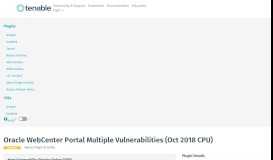 
							         Oracle WebCenter Portal Multiple Vulnerabilities (Oct 2018 CPU ...								  
							    
