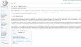 
							         Oracle WebCenter - Wikipedia								  
							    