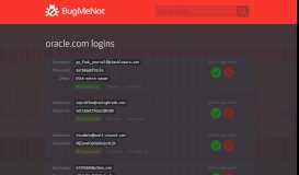 
							         oracle.com passwords - BugMeNot								  
							    