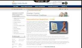 
							         Orange County, California - Immunization Registries-CAIR								  
							    