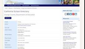 
							         Orange County Department of Education - School Directory ...								  
							    