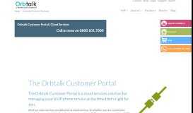 
							         Orbtalk Customer Portal | Cloud Services								  
							    