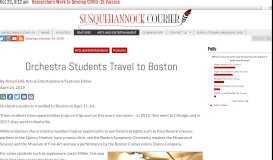 
							         Orchestra Students Travel to Boston - the Susquehannock Courier								  
							    