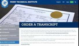 
							         Order a Transcript - Perry Technical Institute								  
							    