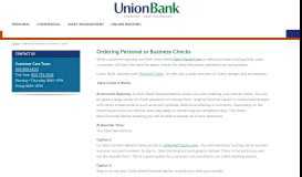 
							         Ordering Personal or Business Checks - Union Bank								  
							    