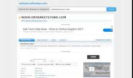 
							         orderkeystone.com at WI. Keystone Login - Website Informer								  
							    