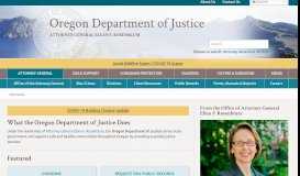 
							         Oregon Department of Justice: Attorney General								  
							    