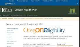 
							         Oregon Health Authority : Apply or renew your OHP online with ONE ...								  
							    