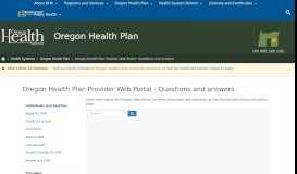 
							         Oregon Health Authority : Oregon Health Plan Provider Web Portal ...								  
							    