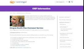 
							         Oregon Health Plan (OHP) Information - CareOregon								  
							    