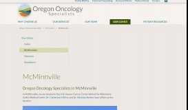 
							         Oregon Oncology Specialists in McMinville, Oregon : Oregon ...								  
							    