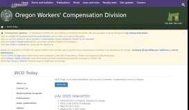 
							         Oregon Workers' Compensation Division : WCD Today : State of Oregon								  
							    