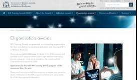 
							         Organisation awards | WA Training Awards								  
							    