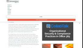 
							         Organizational Security & Compliance Practices in Office 365 | Spanning								  
							    