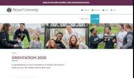
							         Orientation 2019 | Bryant University								  
							    
