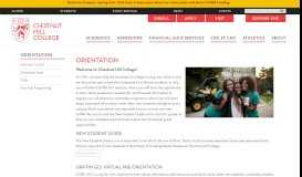 
							         Orientation | Chestnut Hill College								  
							    