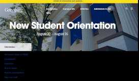 
							         Orientation - Gettysburg College								  
							    