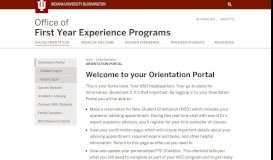 
							         Orientation Portal - Office of First Year Experience Programs - Indiana ...								  
							    