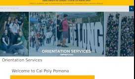 
							         Orientation Services - Cal Poly Pomona								  
							    