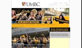 
							         Orientation - UMBC								  
							    